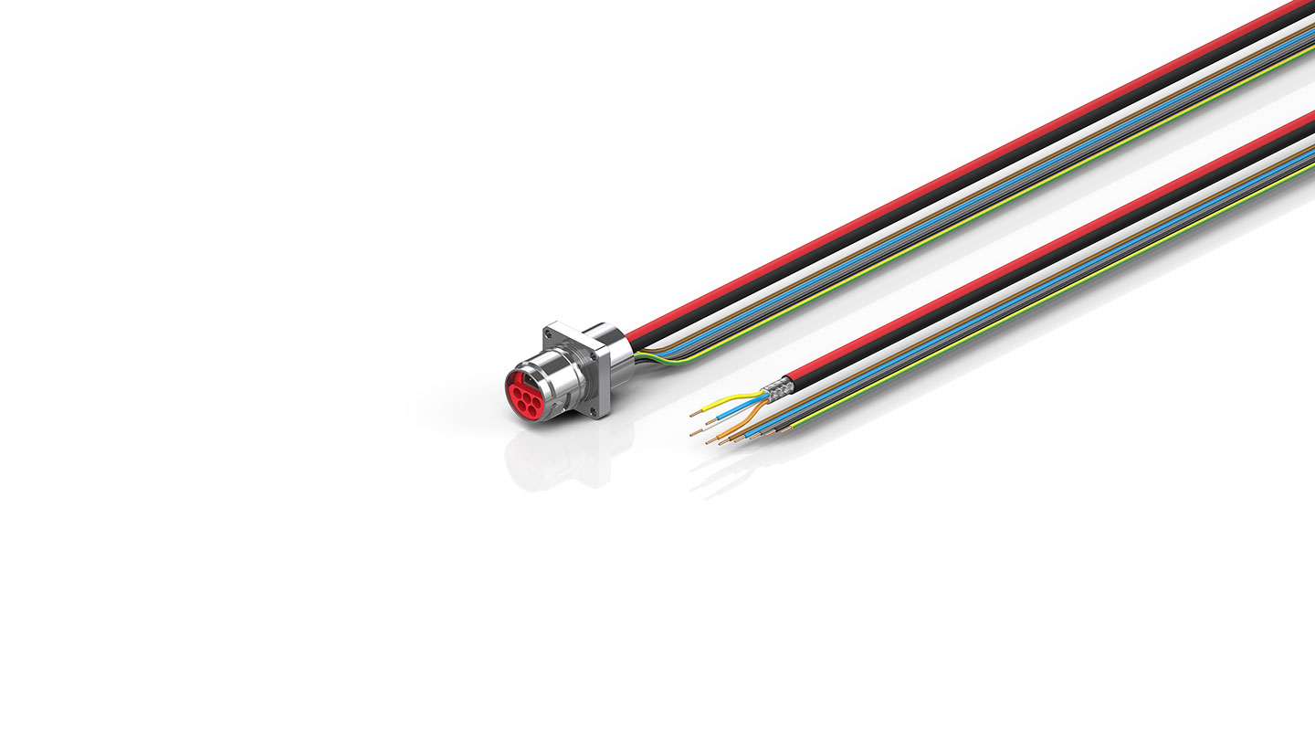 ZK7208-AT12-0xxx | B17, ECP cable, PUR, 5 G 1.5 mm² + (1 x 4 x AWG22), drag chain suitable, key 1 (2 x 24 V DC + PE)