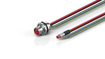 ZK7208-AU00-0xxx | B17, ECP cable, PUR, 5 G 1.5 mm² + (1 x 4 x AWG22), drag chain suitable, key 1 (2 x 24 V DC + PE)