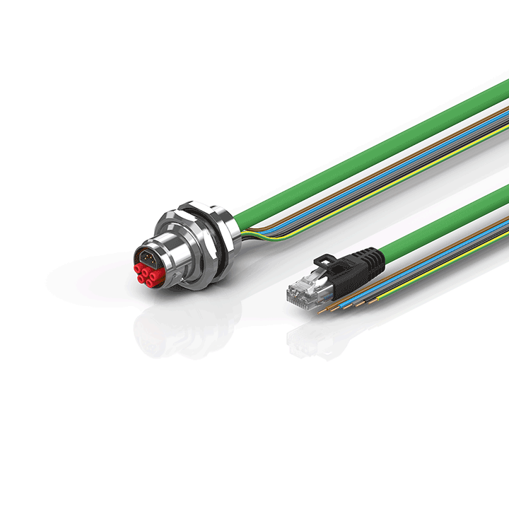 ZK7208-AU00-Axxx | B17, ENP cable, PUR, 5 G 1.5 mm² + (1 x 4 x AWG22), drag chain suitable, key 1 (2 x 24 V DC + PE)