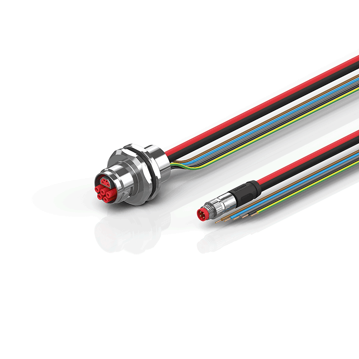 ZK7208-AW00-0xxx | B17, ECP cable, PUR, 5 G 1.5 mm² + (1 x 4 x AWG22), drag chain suitable, key 1 (2 x 24 V DC + PE)