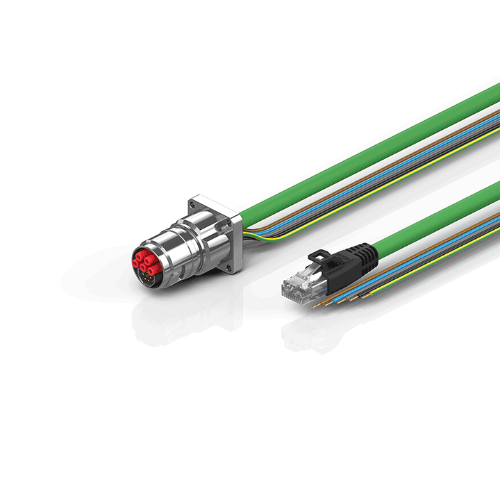 ZK7208-BW00-Axxx | B17, ENP cable, PUR, 5 G 1.5 mm² + (1 x 4 x AWG22), drag chain suitable, key 1 (2 x 24 V DC + PE)