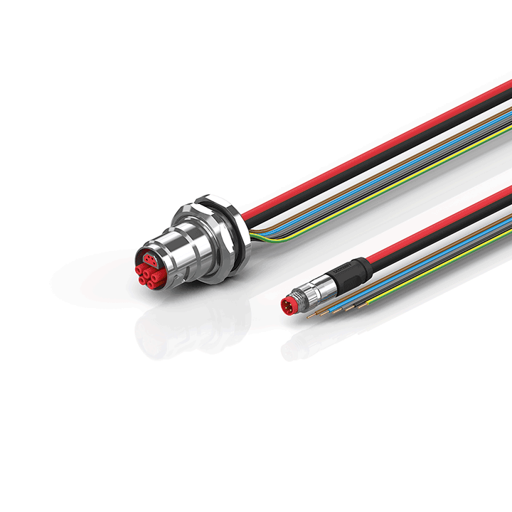 ZK7208-BY00-0xxx | B17, ECP cable, PUR, 5 G 1.5 mm² + (1 x 4 x AWG22), drag chain suitable, key 1 (2 x 24 V DC + PE)