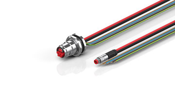 ZK7208-BY00-0xxx | B17, ECP cable, PUR, 5 G 1.5 mm² + (1 x 4 x AWG22), drag chain suitable, key 1 (2 x 24 V DC + PE)