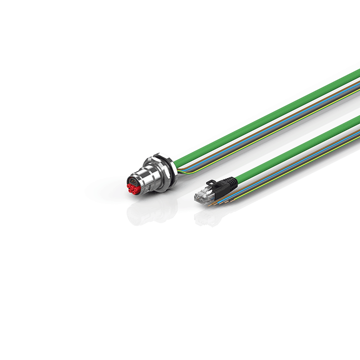 ZK7208-BY00-Axxx | B17, ENP cable, PUR, 5 G 1.5 mm² + (1 x 4 x AWG22), drag chain suitable, key 1 (2 x 24 V DC + PE)