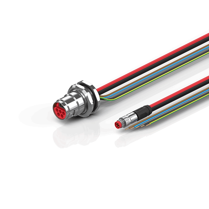ZK7208-BZ00-0xxx | B17, ECP cable, PUR, 5 G 1.5 mm² + (1 x 4 x AWG22), drag chain suitable, key 1 (2 x 24 V DC + PE)