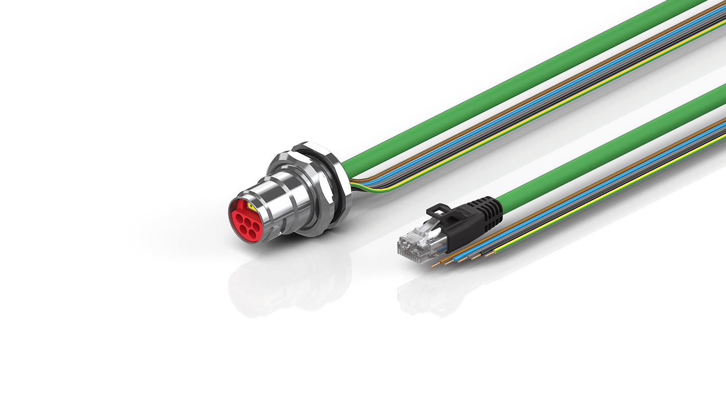 ZK7208-BZ00-Axxx | B17, ENP cable, PUR, 5 G 1.5 mm² + (1 x 4 x AWG22), drag chain suitable, key 1 (2 x 24 V DC + PE)