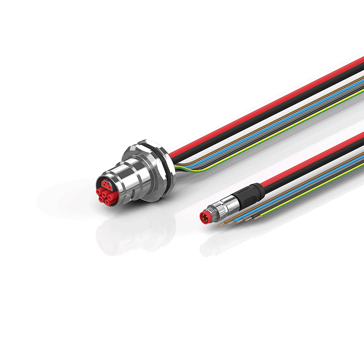 ZK7208-CA00-0xxx | B17, ECP cable, PUR, 5 G 1.5 mm² + (1 x 4 x AWG22), drag chain suitable, key 1 (2 x 24 V DC + PE)