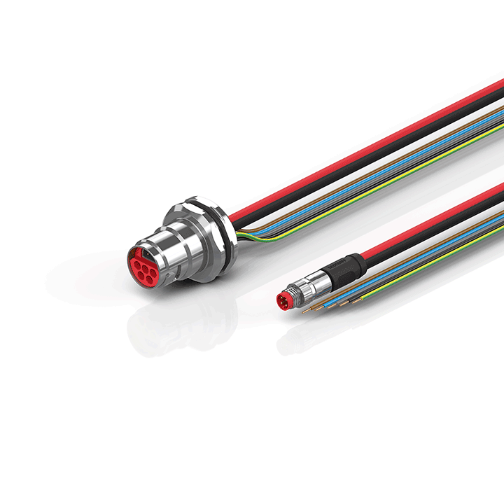 ZK7208-CB00-0xxx | B17, ECP cable, PUR, 5 G 1.5 mm² + (1 x 4 x AWG22), drag chain suitable, key 1 (2 x 24 V DC + PE)