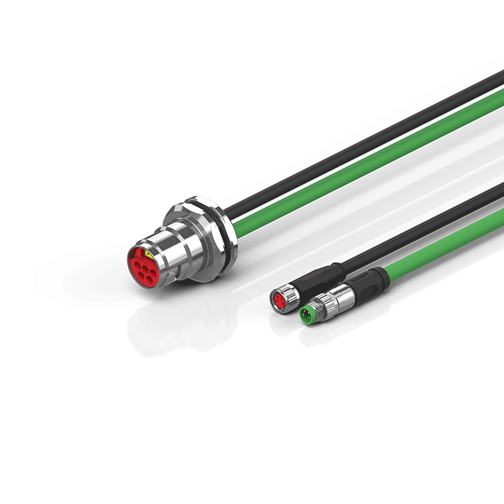 ZK7208-CB51-Axxx | B17, ENP cable, PUR, 5 G 1.5 mm² + (1 x 4 x AWG22), drag chain suitable, key 1 (2 x 24 V DC + PE)