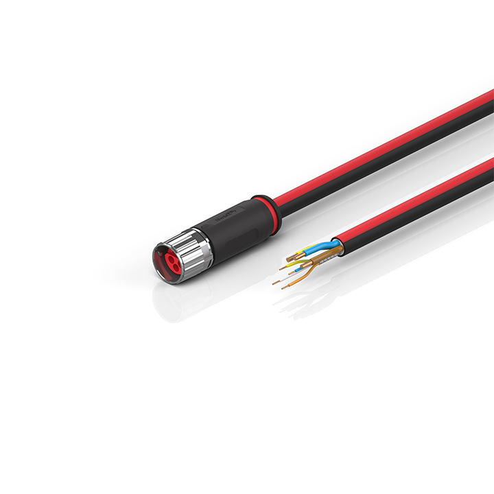 ZK7210-1800-0xxx | B17, ENP cable, PUR, 3 G 2.5 mm² + (1 x 4 x AWG22), drag chain suitable, key 1 (24 V DC)