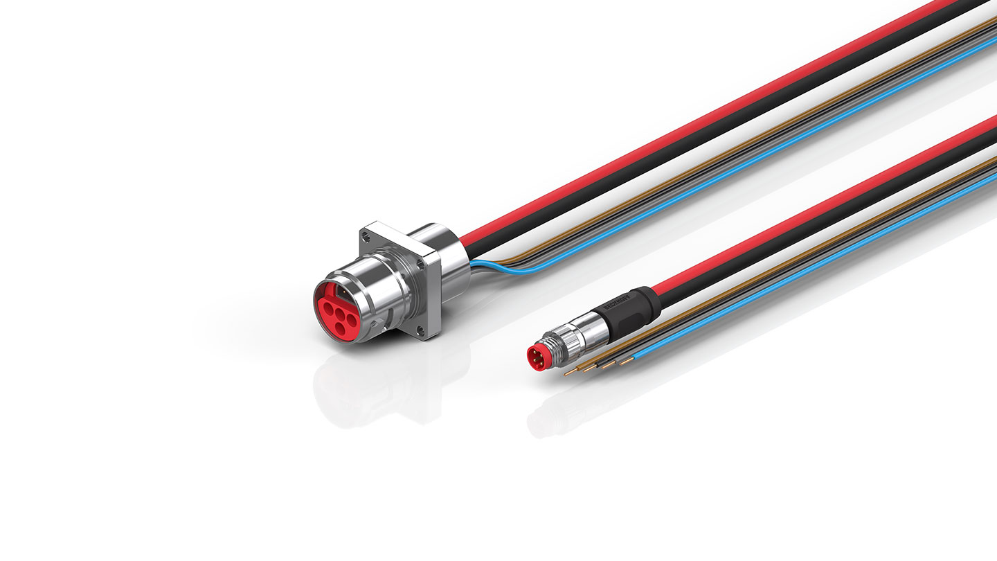 ZK7224-AN00-0xxx | B17, ECP cable, PUR, 4 x 1.5 mm² + (1 x 4 x AWG22), drag chain suitable, key 1 (2 x 24 V DC)
 