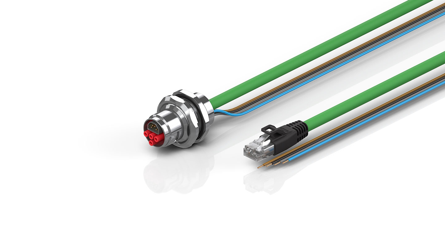 ZK7224-AO00-Axxx | B17, ENP cable, PUR, 4 x 1.5 mm² + (1 x 4 x AWG22), drag-chain suitable, key 1 (2 x 24 V DC)