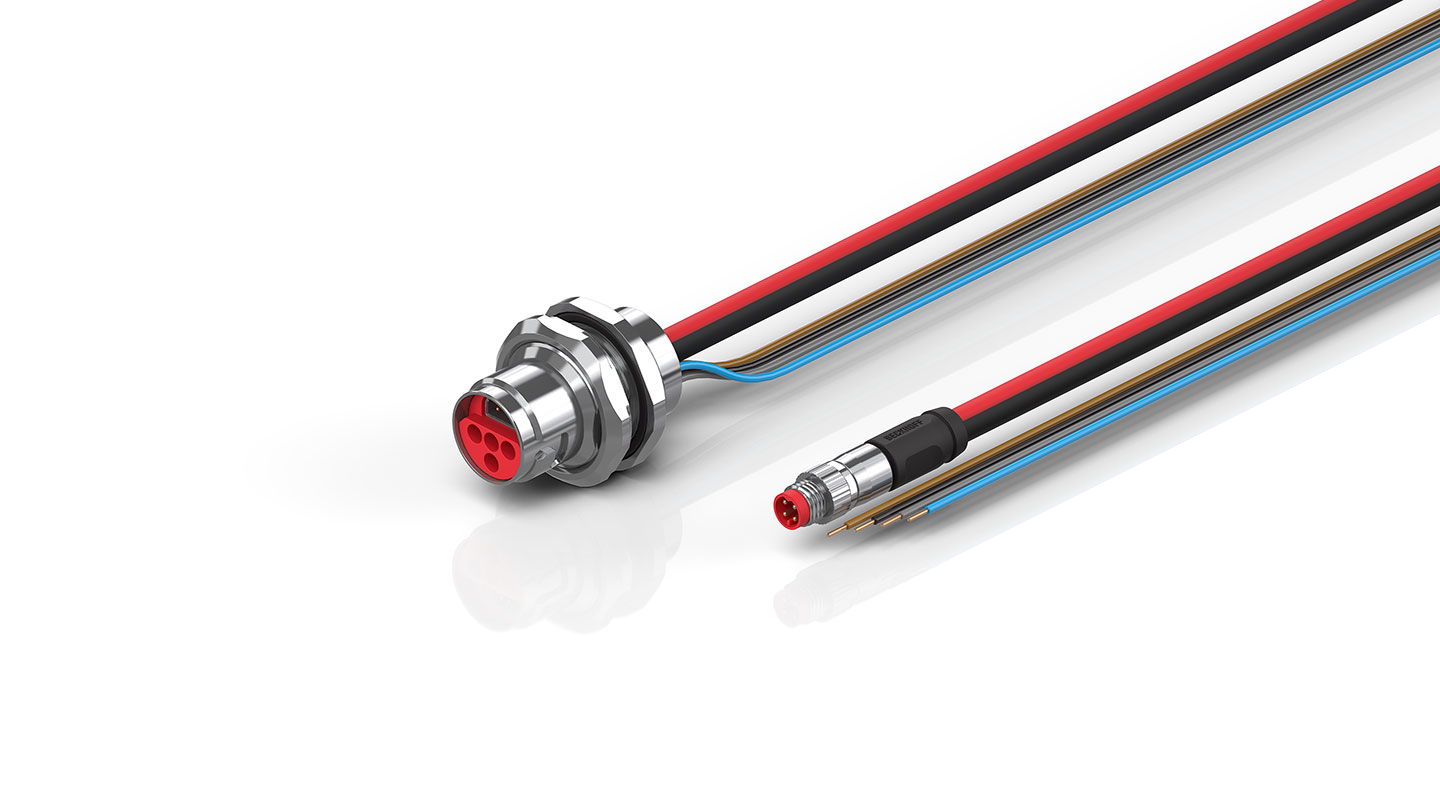 ZK7224-AP00-0xxx | B17, ECP cable, PUR, 4 x 1.5 mm² + (1 x 4 x AWG22), drag chain suitable, key 1 (2 x 24 V DC)
 