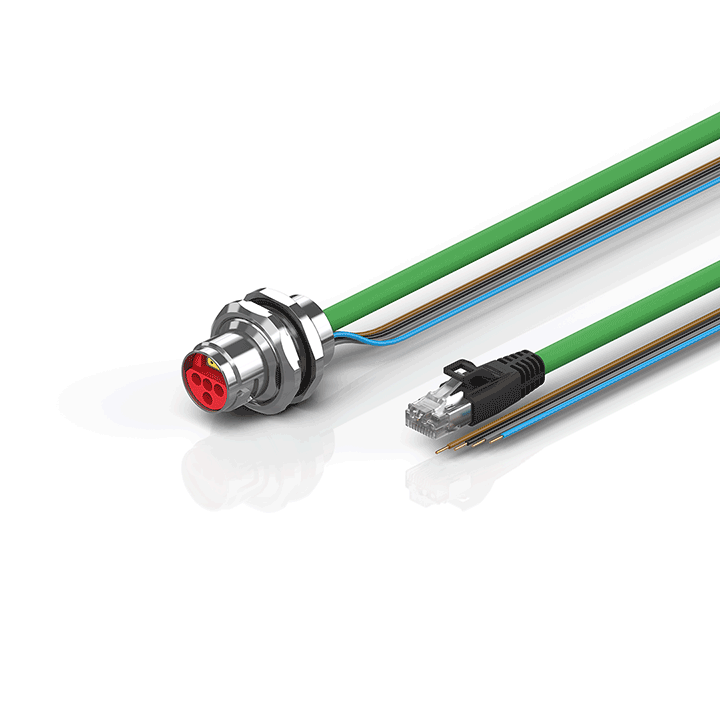 ZK7224-AP00-Axxx | B17, ENP cable, PUR, 4 x 1.5 mm² + (1 x 4 x AWG22), drag-chain suitable, key 1 (2 x 24 V DC)