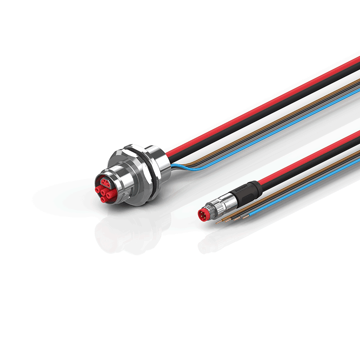 ZK7224-AQ00-0xxx | B17, ECP cable, PUR, 4 x 1.5 mm² + (1 x 4 x AWG22), drag chain suitable, key 1 (2 x 24 V DC)