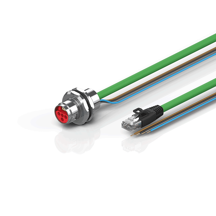 ZK7224-AR00-Axxx | B17, ENP cable, PUR, 4 x 1.5 mm² + (1 x 4 x AWG22), drag chain suitable, key 1 (2 x 24 V DC)