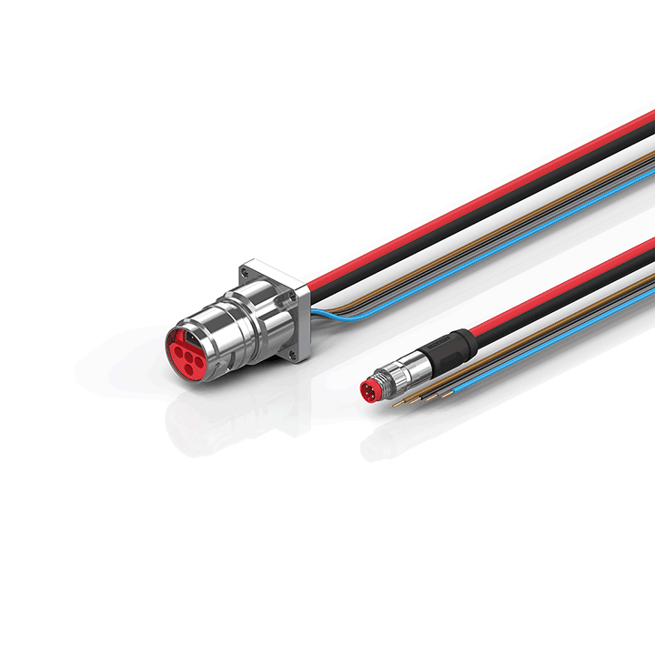 ZK7224-BR00-0xxx | B17, ECP cable, PUR, 4 x 1.5 mm² + (1 x 4 x AWG22), drag chain suitable, key 1 (2 x 24 V DC)