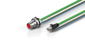ZK7224-BT00-Axxx | B17, ENP cable, PUR, 4 x 1.5 mm² + (1 x 4 x AWG22), drag chain suitable, key 1 (2 x 24 V DC)
