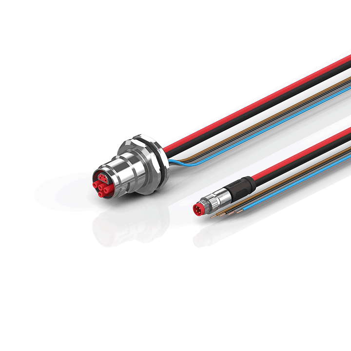 ZK7224-BU00-0xxx | B17, ECP cable, PUR, 4 x 1.5 mm² + (1 x 4 x AWG22), drag chain suitable, key 1 (2 x 24 V DC)