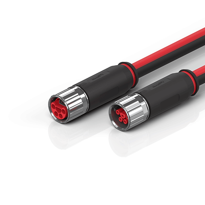 ZK7314-3031-0xxx | B23, ECP cable, PUR, 5 G 4.0 mm² + (1 x 4 x AWG22), drag chain suitable, key 1 (2 x 24 V DC + PE)
