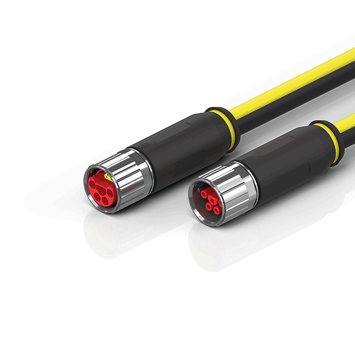 ZK7314-3031-Cxxx | B23, ENP cable, PVC, 5 G 4.0 mm² + (1 x 4 x AWG22), fixed installation, key 1 (2 x 24 V DC + PE)
