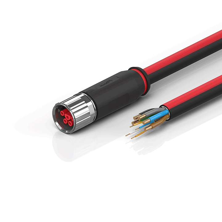 ZK7314-3100-0xxx | B23, ECP cable, PUR, 5 G 4.0 mm² + (1 x 4 x AWG22), drag chain suitable, key 1 (2 x 24 V DC + PE)