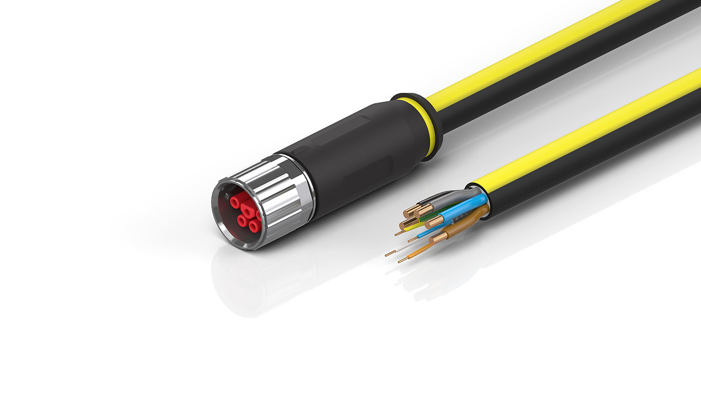 ZK7A14-3100-Axxx | B23, ENP cable, PUR, 5 G 4.0 mm² + (1 x 4 x AWG22), drag-chain suitable, key 3 (user-defined voltage)
 
