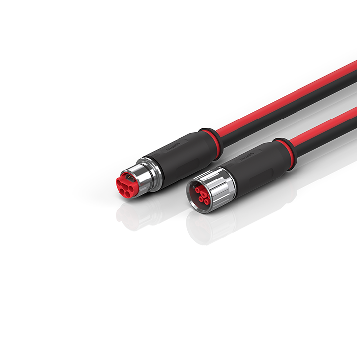 ZK7314-3431-0xxx | B23, ECP cable, PUR, 5 G 4.0 mm² + (1 x 4 x AWG22), drag-chain suitable, key 1 (2 x 24 V DC + PE)