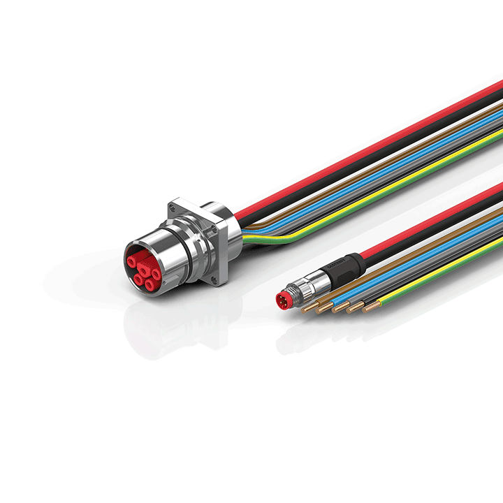 ZK7A14-AS00-0xxx | B23, ECP cable, PUR, 5 G 4.0 mm² + (1 x 4 x AWG22), drag chain suitable, key 3 (user-defined voltage)