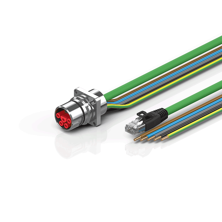 ZK7A14-AS00-Axxx | B23, ENP cable, PUR, 5 G 4.0 mm² + (1 x 4 x AWG22), drag chain suitable, key 3 (user-defined voltage)