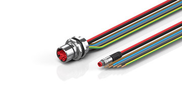 ZK7714-AU00-0xxx | B23, ECP cable, PUR, 5 G 4.0 mm² + (1 x 4 x AWG22), drag chain suitable, key 1 (400 V AC)