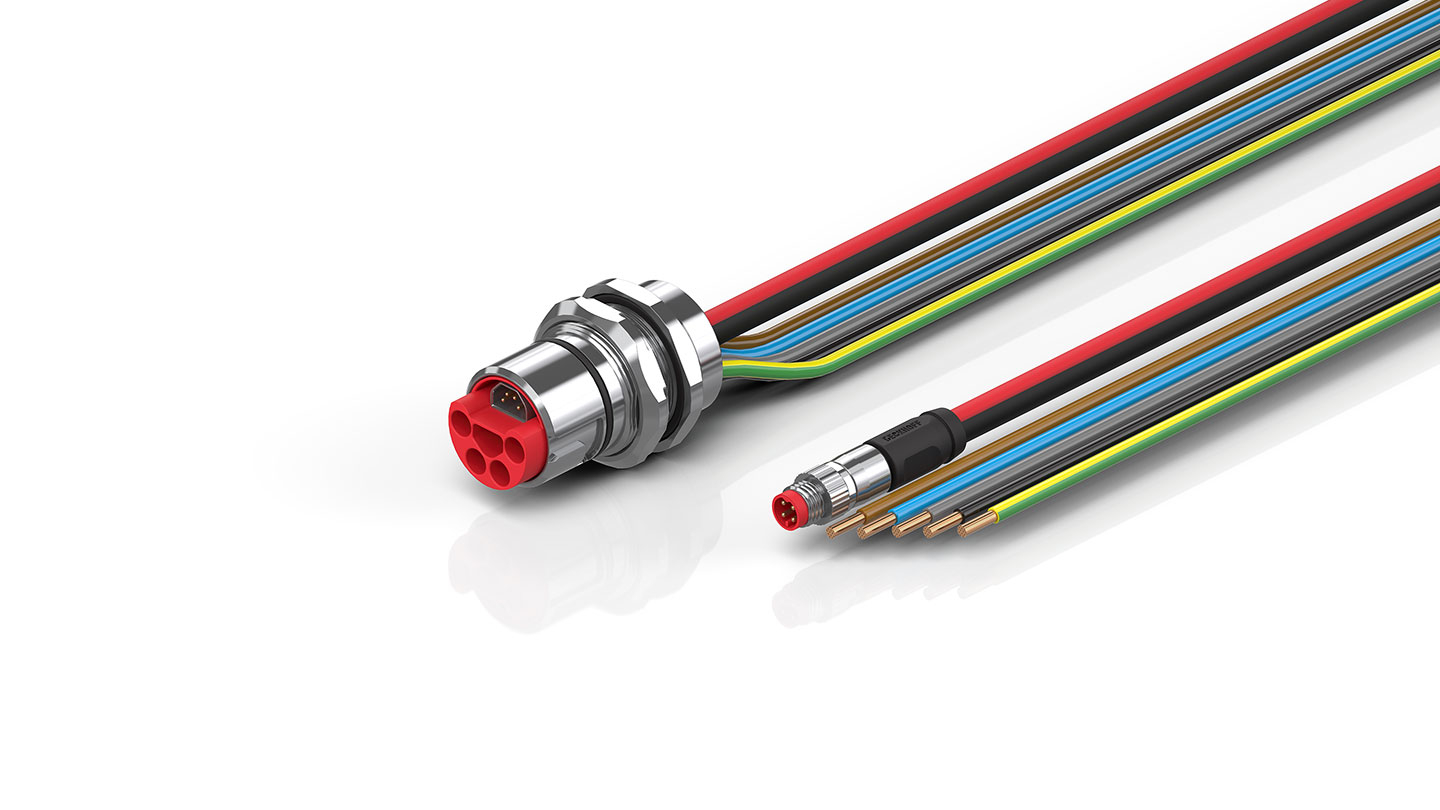 ZK7A14-AV00-0xxx | B23, ECP cable, PUR, 5 G 4.0 mm² + (1 x 4 x AWG22), drag chain suitable, key 3 (user-defined voltage)
 