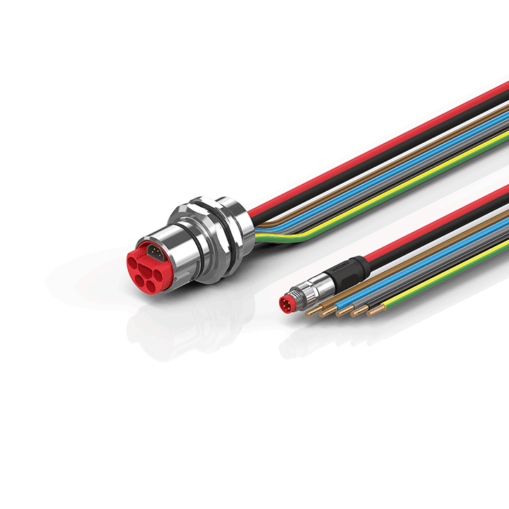 ZK7A14-AX00-0xxx | B23, ECP cable, PUR, 5 G 4.0 mm² + (1 x 4 x AWG22), drag chain suitable, key 3 (user-defined voltage)
 