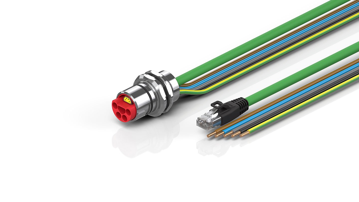 ZK7714-AX00-Axxx | B23, ENP cable, PUR, 5 G 4.0 mm² + (1 x 4 x AWG22), drag chain suitable, key 2 (400 V AC)