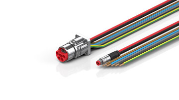 ZK7314-BX00-0xxx | B23, ECP cable, PUR, 5 G 4.0 mm² + (1 x 4 x AWG22), drag chain suitable, key 1 (2 x 24 V DC + PE)
 