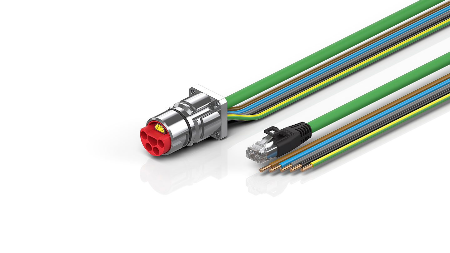 ZK7314-BX00-Axxx | B23, ENP cable, PUR, 5 G 4.0 mm² + (1 x 4 x AWG22), drag chain suitable, key 1 (2 x 24 V DC + PE)
 