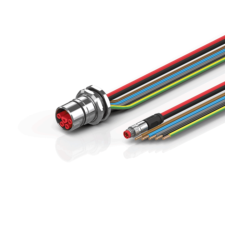 ZK7A14-BY00-0xxx | B23, ECP cable, PUR, 5 G 4.0 mm² + (1 x 4 x AWG22), drag chain suitable, key 3 (user-defined voltage)
 
