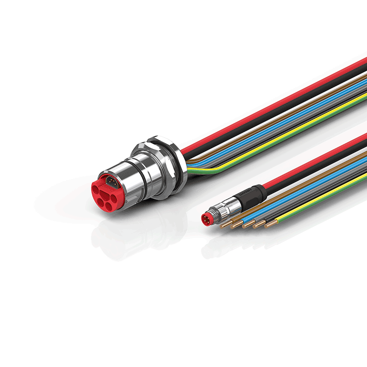 ZK7714-BZ00-0xxx | B23, ECP cable, PUR, 5 G 4.0 mm² + (1 x 4 x AWG22), drag chain suitable, key 2 (400 V AC)