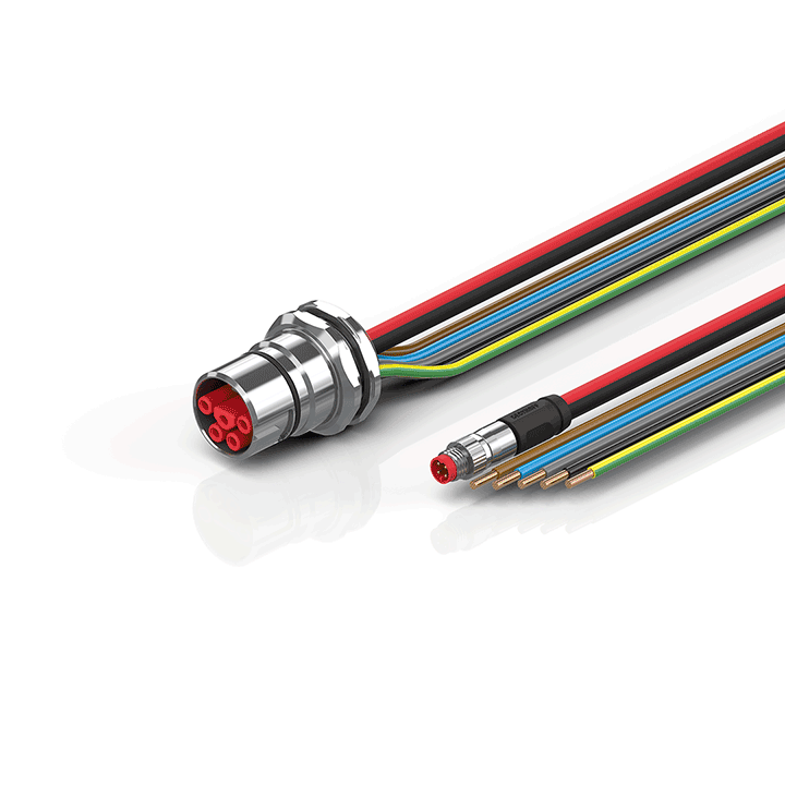 ZK7714-CA00-0xxx | B23, ECP cable, PUR, 5 G 4.0 mm² + (1 x 4 x AWG22), drag chain suitable, key 1 (400 V AC)