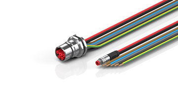 ZK7714-CA00-0xxx | B23, ECP cable, PUR, 5 G 4.0 mm² + (1 x 4 x AWG22), drag chain suitable, key 1 (400 V AC)