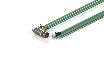 ZK7314-CI00-Axxx | B23, ENP cable, PUR, 5 G 4.0 mm² + (1 x 4 x AWG22), drag chain suitable, key 1 (2 x 24 V DC + PE)