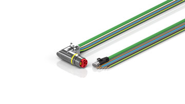 ZK7314-CJ00-Axxx | B23, ENP cable, PUR, 5 G 4.0 mm² + (1 x 4 x AWG22), drag chain suitable, key 1 (2 x 24 V DC + PE)