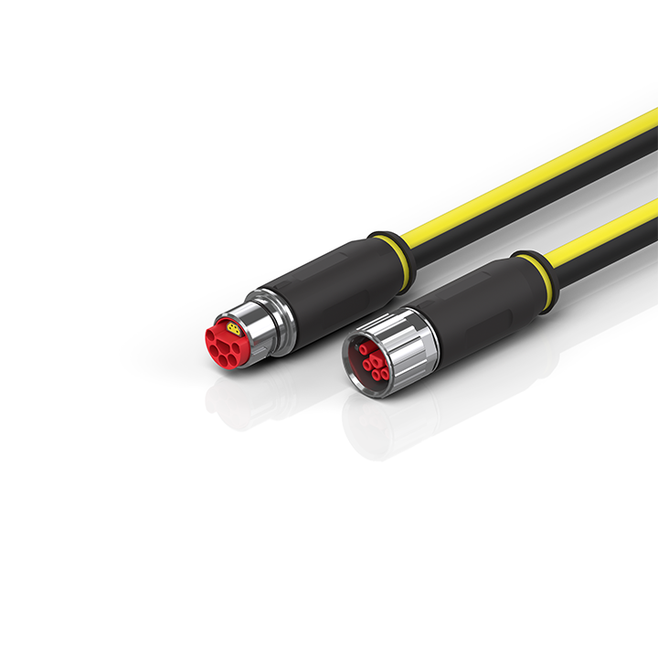 ZK7321-4037-Axxx | B23, ENP cable, PUR, 4 G 4.0 mm² + 2 x 2.5 mm² + (1 x 4 x AWG22), drag chain suitable, key 1 (user-defined voltage)