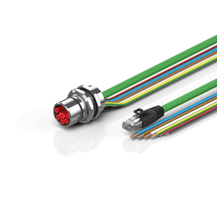 ZK7321-BA00-Axxx | B23, ENP cable, PUR, 4 G 4.0 mm² + 2 x 2.5 mm² + (1 x 4 x AWG22), drag chain suitable, key 1 (user-defined voltage)