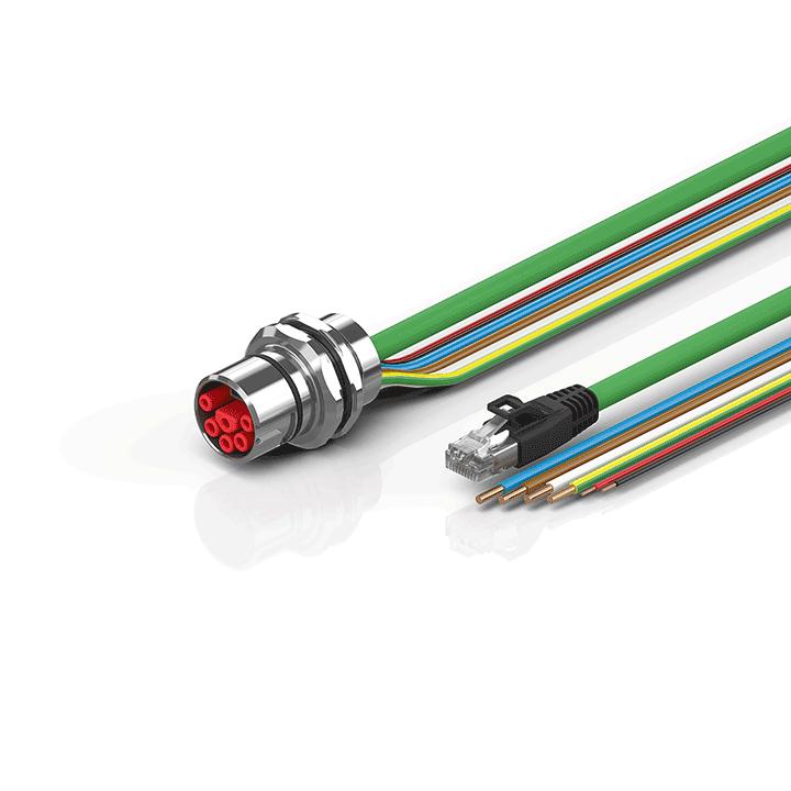 ZK7A21-BC00-Axxx | B23, ENP cable, PUR, 4 G 4.0 mm² + 2 x 2.5 mm² + (1 x 4 x AWG22), drag chain suitable, key 3 (user-defined voltage)