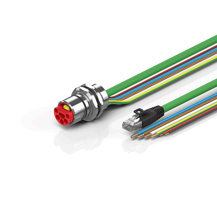 ZK7721-BD00-Axxx | B23, ENP cable, PUR, 4 G 4.0 mm² + 2 x 2.5 mm² + (1 x 4 x AWG22), drag chain suitable, key 2 (user-defined voltage)