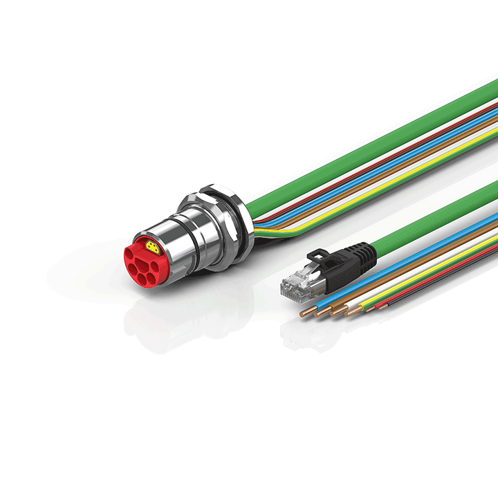 ZK7721-CF00-Axxx | B23, ENP cable, PUR, 4 G 4.0 mm² + 2 x 2.5 mm² + (1 x 4 x AWG22), drag chain suitable, key 2 (user-defined voltage)
 