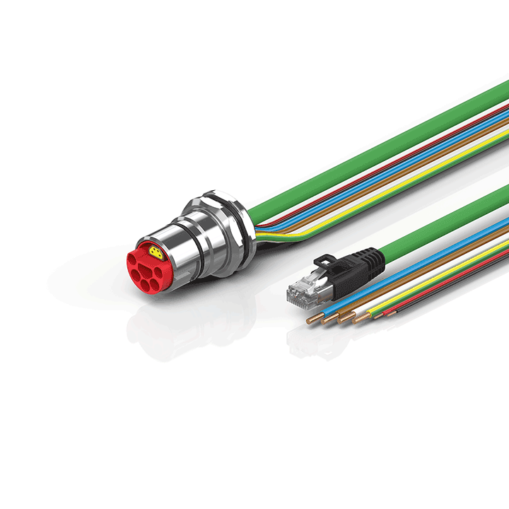 ZK7721-CH00-Axxx | B23, ENP cable, PUR, 4 G 4.0 mm² + 2 x 2.5 mm² + (1 x 4 x AWG22), drag chain suitable, key 2 (user-defined voltage)
 