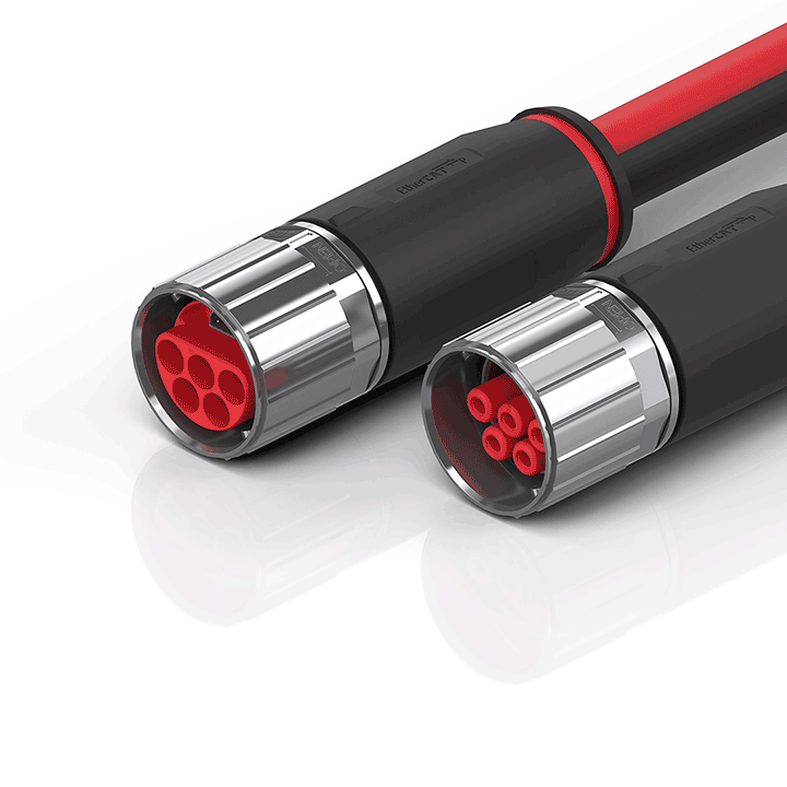 ZK7425-3031-0xxx | B40, ECP-Leitung, PUR, 5 G 16,0 mm² + (1 x 4 x AWG22), schleppkettentauglich, key 1 (2 x 24 V DC + PE)