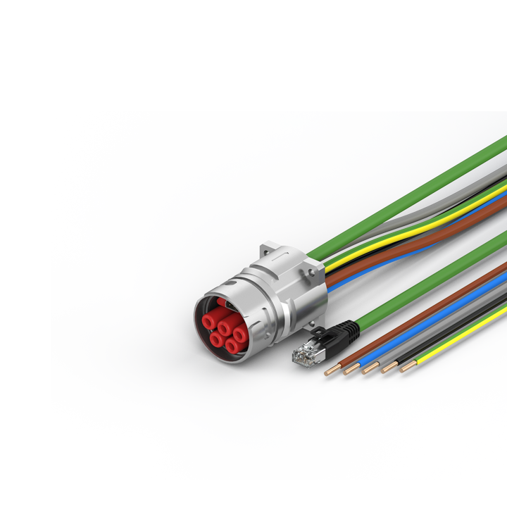 ZK7B25-BW00-Axxx | B40, ENP cable, PUR, 5 G 16.0 mm² + (1 x 4 x AWG22), drag chain suitable, key 3 (user-defined voltage)